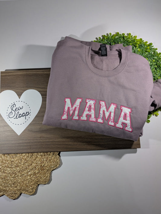 Barbie-Inspired "MAMA" Appliqué Sweatshirt – Pretty, Playful & Cozy!